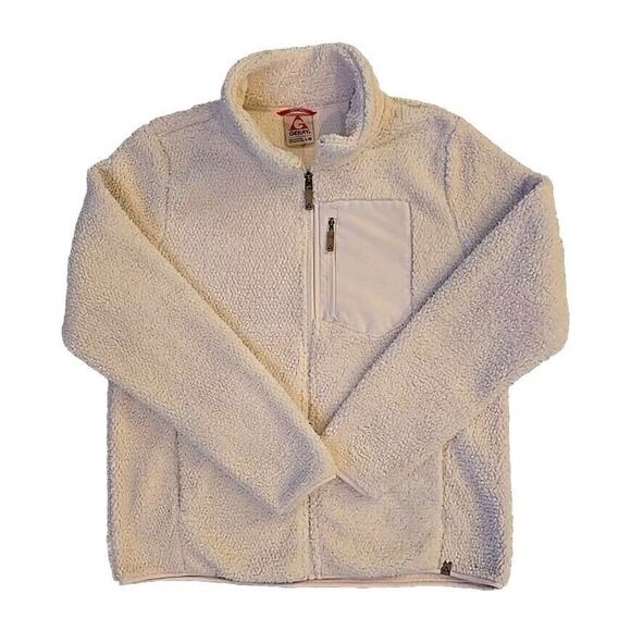 GERRY Women's Soft Cream Off White Fleece Jacket Full Zip Size Large - Picture 1 of 11